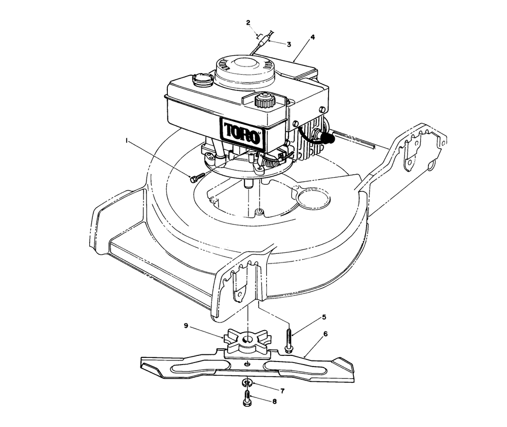 Engine Assembly Diagram and Parts List for 20586 8000001 - 8999999 Toro Lawn Mower