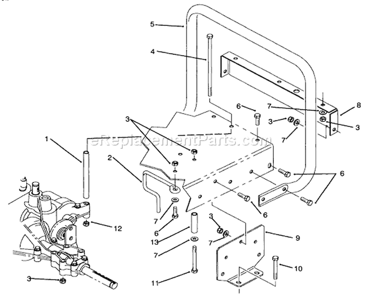 Stand Bar Assembly Diagram and Parts List for 70120 4900001-4999999 - 1994 Toro Lawn Tractor