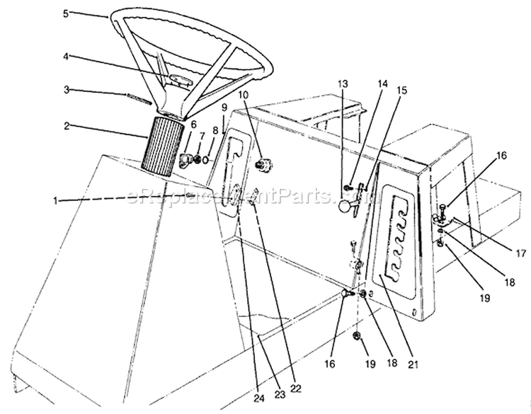 Steering Wheel, Switches & Decals Diagram and Parts List for 70120 4900001-4999999 - 1994 Toro Lawn Tractor