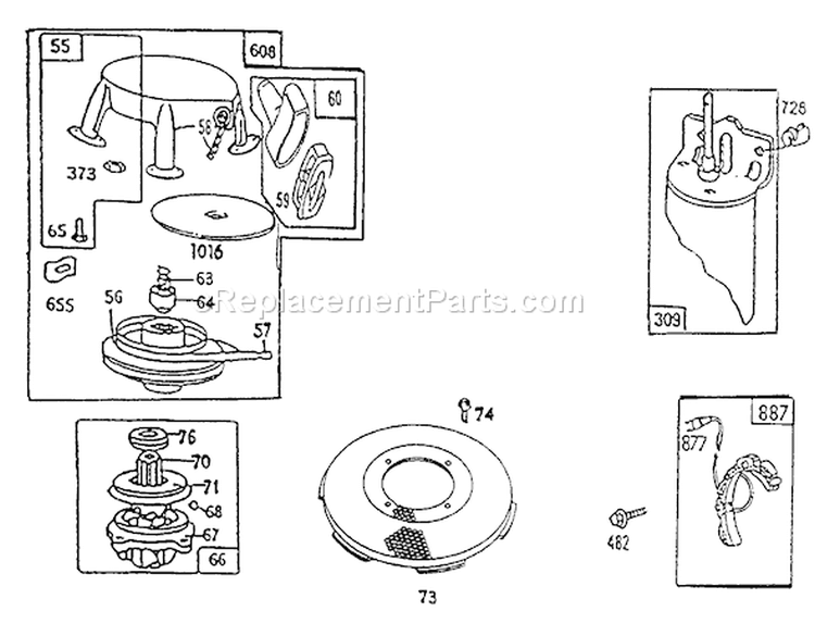Rewind-Briggs & Stratton No. 286707-0119-01 Diagram and Parts List for 70080 5900001-5999999 - 1995 Toro Lawn Tractor