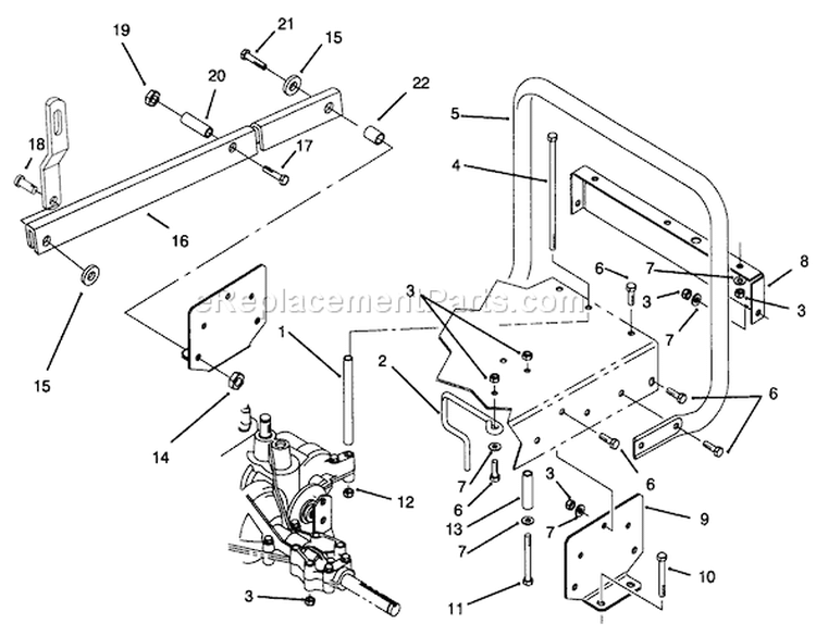 Stand Bar Assembly Diagram and Parts List for 70080 6900001-6999999 - 1996 Toro Lawn Tractor