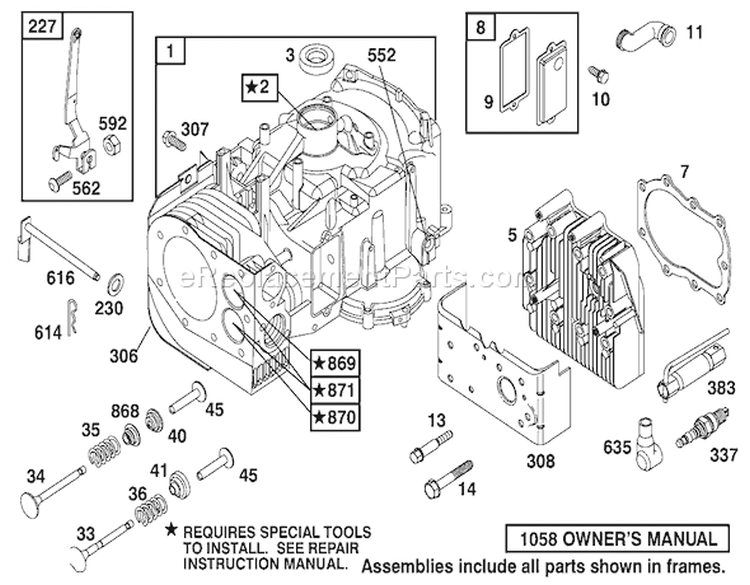 Engine Briggs & Stratton Diagram and Parts List for 70122 210000001-210999999 - 2001 Toro Lawn Tractor