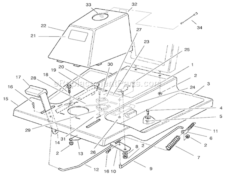 Front Body Assembly Diagram and Parts List for 70122 200000001-200999999 - 2000 Toro Lawn Tractor