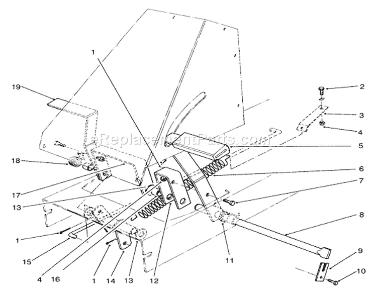 Brake & Clutch Assembly Diagram and Parts List for 70131 6900001-6999999 - 1996 Toro Lawn Tractor