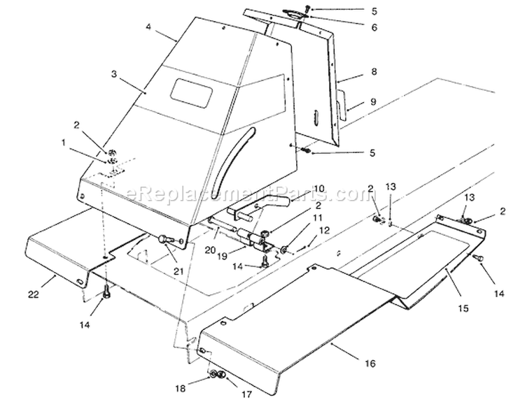 Front Tower Assembly Diagram and Parts List for 70131 6900001-6999999 - 1996 Toro Lawn Tractor