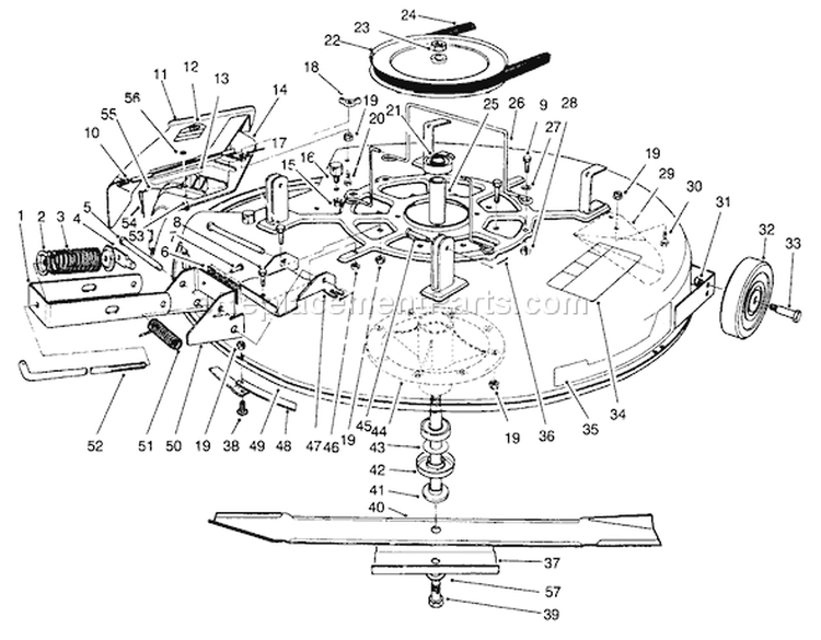 Mower Assembly-Recycler Diagram and Parts List for 70131 6900001-6999999 - 1996 Toro Lawn Tractor