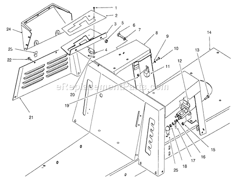 Seat Body & Side Panel Assembly Diagram and Parts List for 70131 6900001-6999999 - 1996 Toro Lawn Tractor
