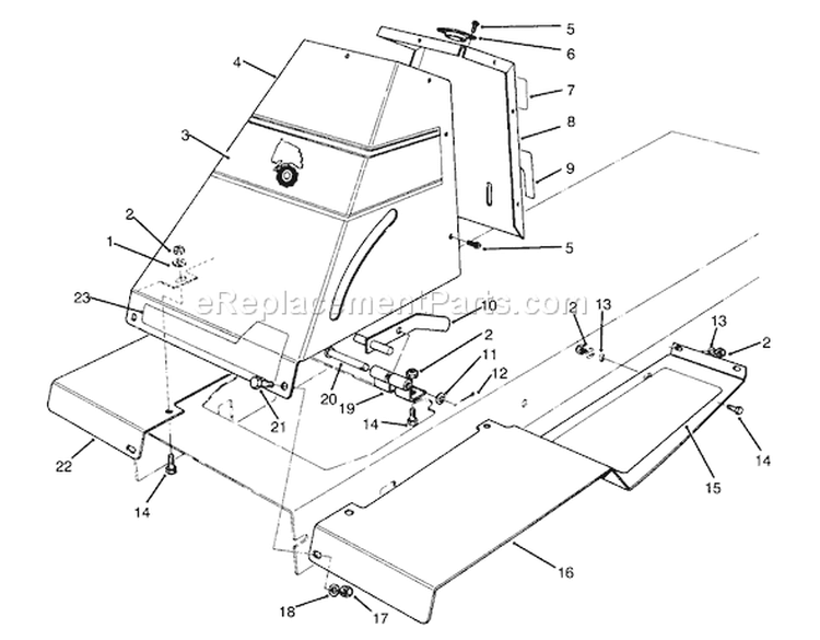Front Tower Assembly Diagram and Parts List for 70140 3900001-3999999 - 1993 Toro Lawn Tractor