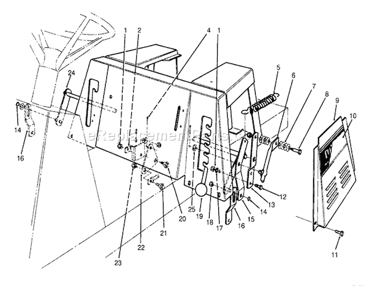 Linkage Assembly Diagram and Parts List for 70140 3900001-3999999 - 1993 Toro Lawn Tractor