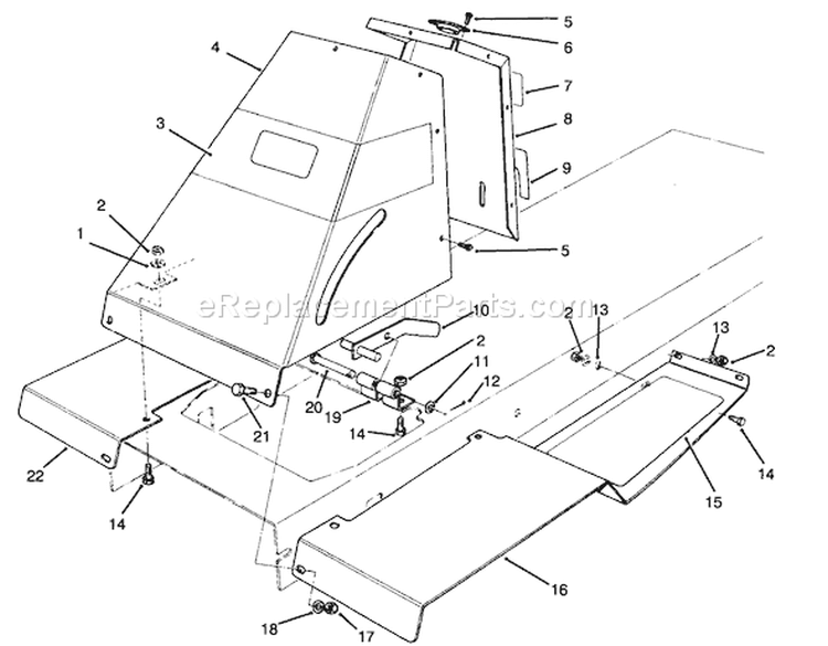 Front Tower Assembly Diagram and Parts List for 70100 49000001-49999999 - 1994 Toro Lawn Tractor