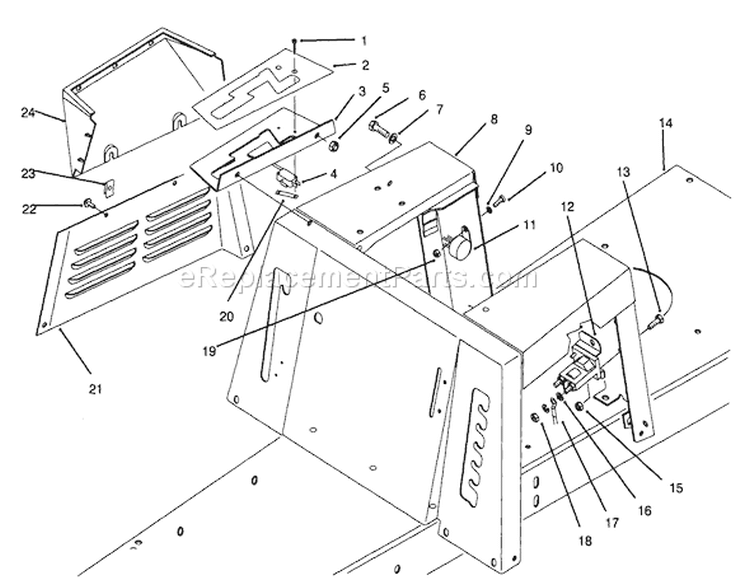 Seat Body & Side Panel Assembly Diagram and Parts List for 70100 49000001-49999999 - 1994 Toro Lawn Tractor