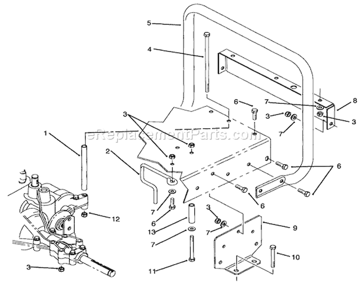 Stand Bar Assembly Diagram and Parts List for 70100 49000001-49999999 - 1994 Toro Lawn Tractor