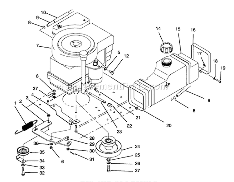 Engine Assembly Diagram and Parts List for 70141 59000001-59999999 - 1995 Toro Lawn Tractor