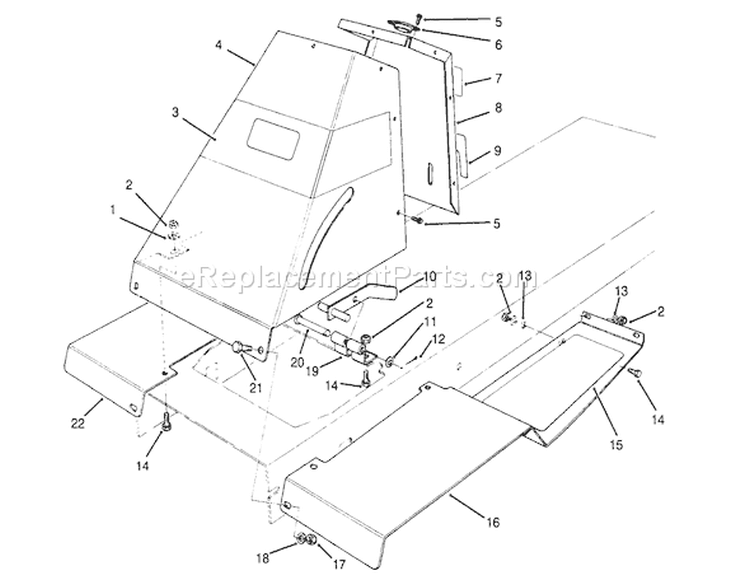Front Tower Assembly Diagram and Parts List for 70142 59000001-59999999 - 1995 Toro Lawn Tractor