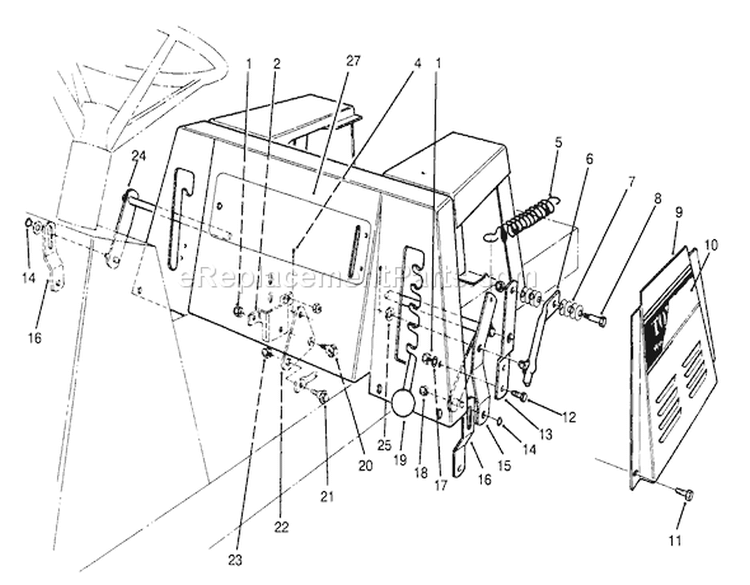 Linkage Assembly Diagram and Parts List for 70142 59000001-59999999 - 1995 Toro Lawn Tractor