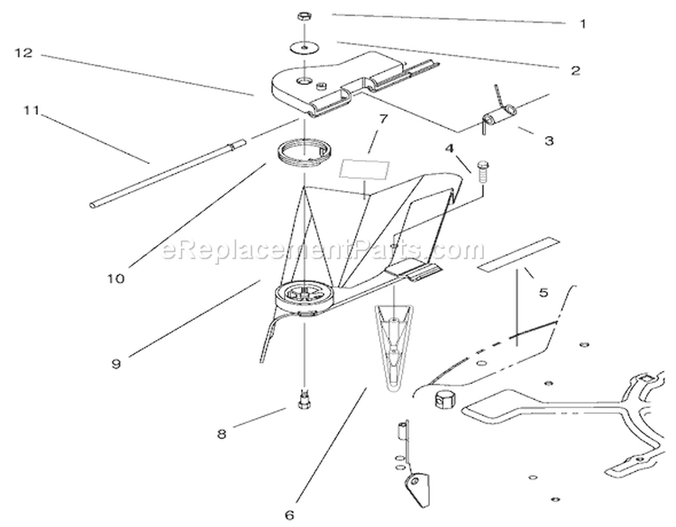 Deflector Assembly - Recycler Diagram and Parts List for 70142 69000001-69999999 - 1996 Toro Lawn Tractor
