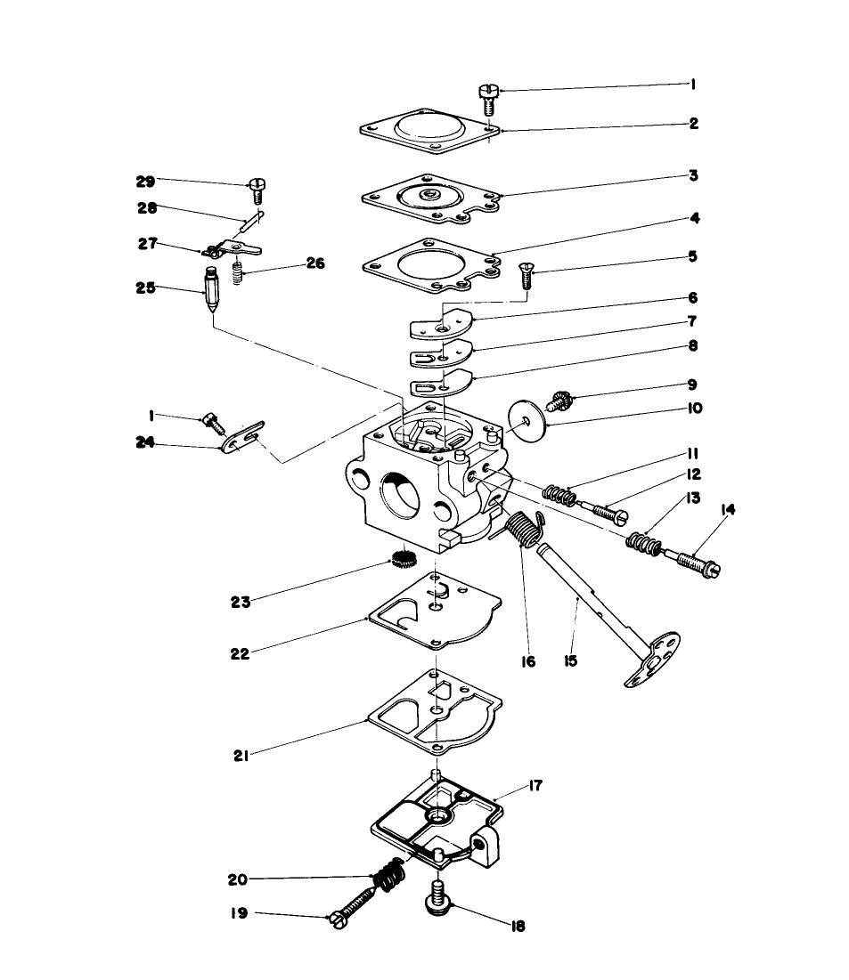 Carburetor Assembly Diagram and Parts List for 51608 2000001 - 2999999 Toro Trimmer