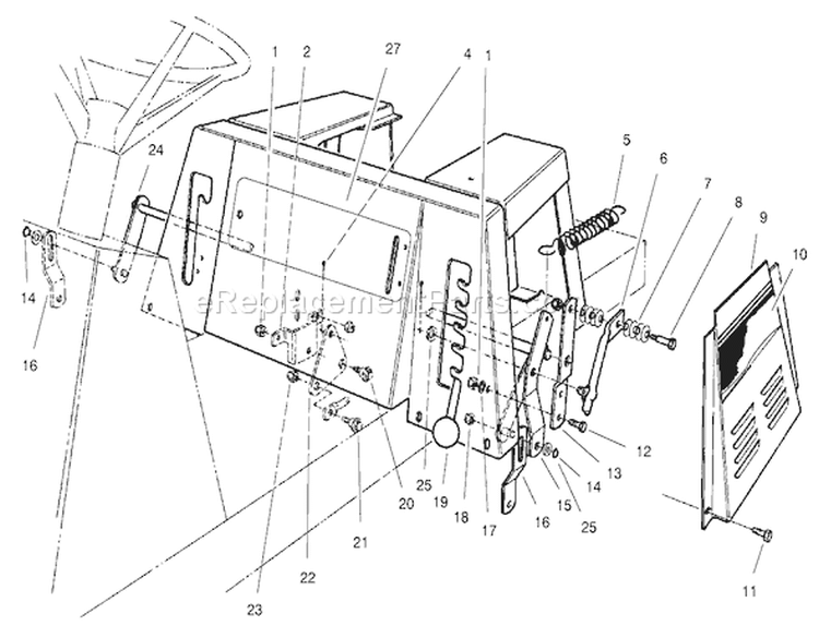 Linkage Assembly Diagram and Parts List for 70171 210000001-210999999 - 2001 Toro Lawn Tractor