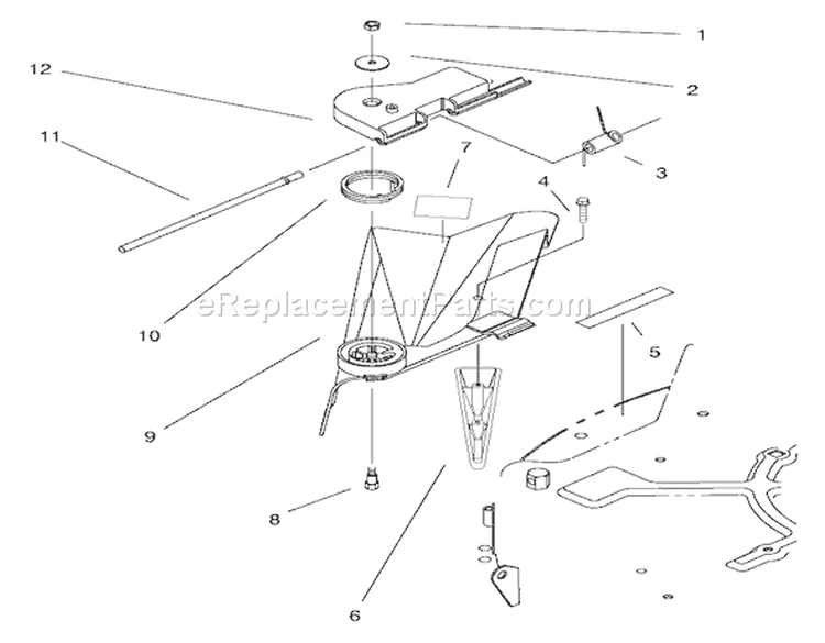Deflector Assembly - Recycler Diagram and Parts List for 70171 210000001-210999999 - 2001 Toro Lawn Tractor