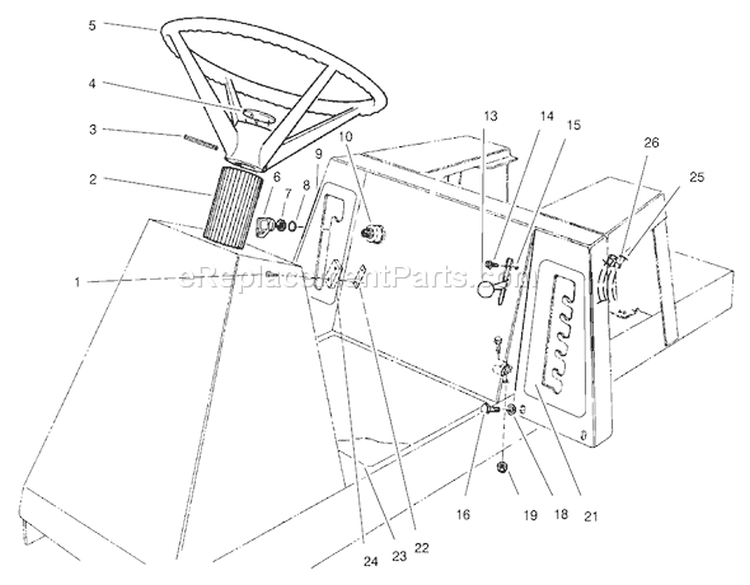 Steering Wheel, Switches & Decals Diagram and Parts List for 70171 210000001-210999999 - 2001 Toro Lawn Tractor