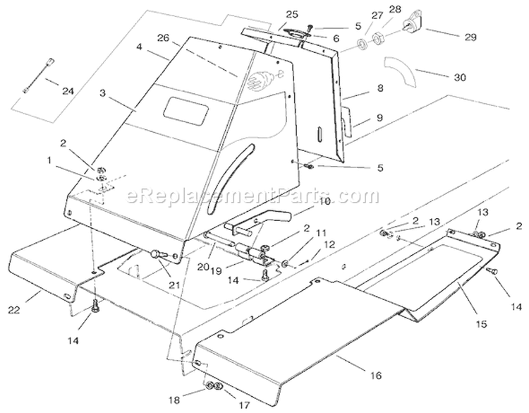 Front Tower Assembly Diagram and Parts List for 70171 200000001-200999999 - 2000 Toro Lawn Tractor