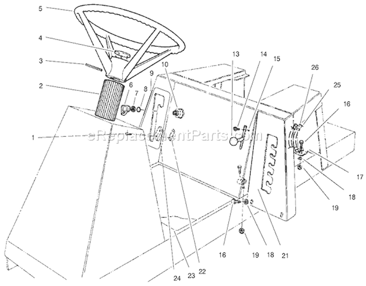 Steering Wheel, Switches & Decals Diagram and Parts List for 70171 200000001-200999999 - 2000 Toro Lawn Tractor