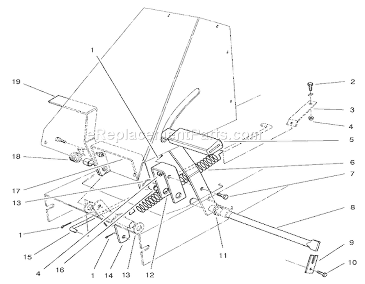 Brake & Clutch Assembly Diagram and Parts List for 70183 7900001-7999999 - 1997 Toro Lawn Tractor