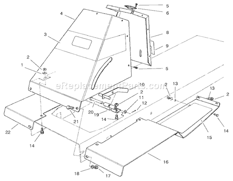 Front Tower Assembly Diagram and Parts List for 70183 7900001-7999999 - 1997 Toro Lawn Tractor