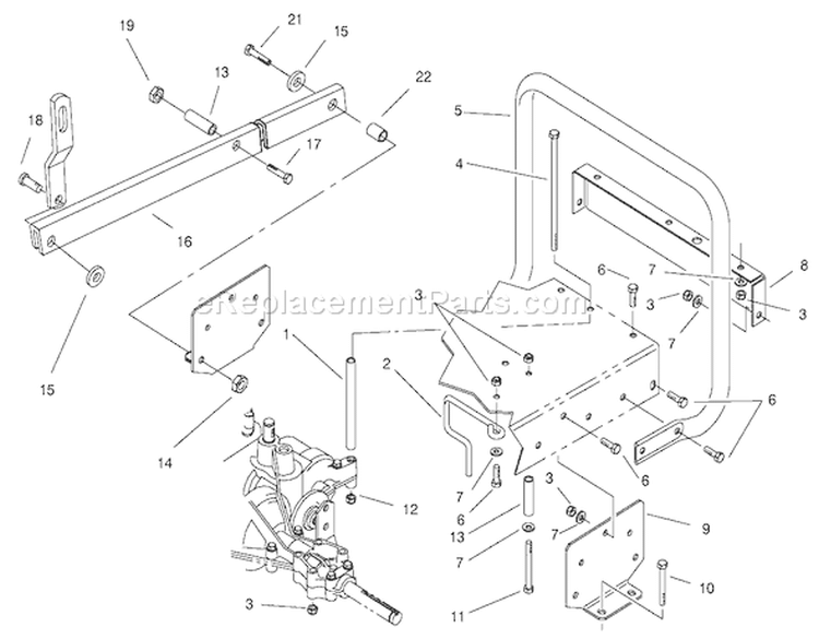 Stand Bar Assembly Diagram and Parts List for 70183 7900001-7999999 - 1997 Toro Lawn Tractor