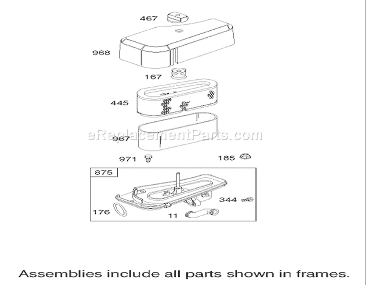 Air Cleaner Assembly Engine Diagram and Parts List for 70184 220000001-220999999 - 2002 Toro Lawn Tractor
