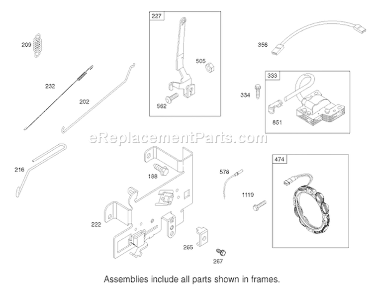 Governor Assembly Engine Diagram and Parts List for 70184 220000001-220999999 - 2002 Toro Lawn Tractor
