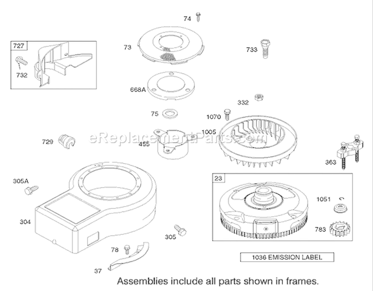 Blower Housing Assembly Engine Diagram and Parts List for 70184 220000001-220999999 - 2002 Toro Lawn Tractor