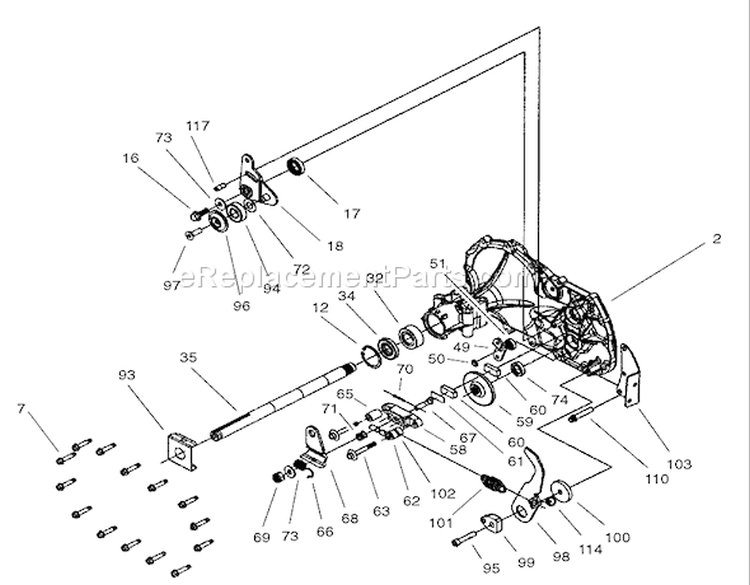 Transaxle-Hydro No. 106-1840 Diagram and Parts List for 70184 220000001-220999999 - 2002 Toro Lawn Tractor