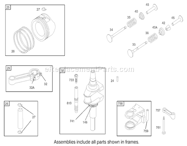 Crankshaft Assembly Engine Diagram and Parts List for 70184 230000001-230999999 - 2003 Toro Lawn Tractor