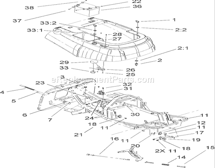 Electrical Component and Cable Assembly Diagram and Parts List for 70186 250000001-250999999 - 2005 Toro Lawn Tractor