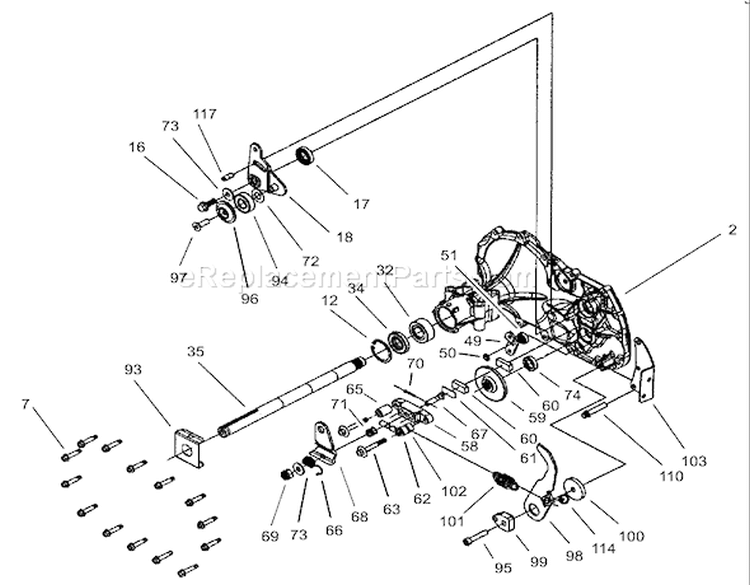 Hydro Transaxle-Assembly No. 106-1840 Diagram and Parts List for 70186 250000001-250999999 - 2005 Toro Lawn Tractor