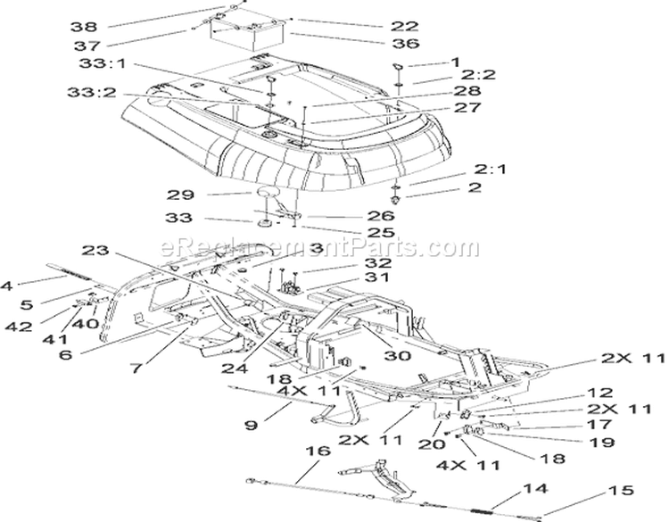 Electrical Assembly Diagram and Parts List for 70186 260732867-270805635 - 2007 Toro Lawn Tractor