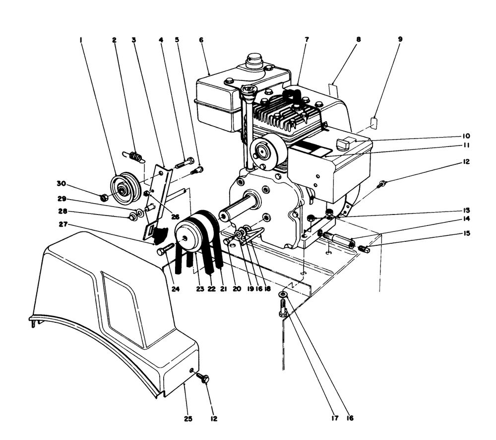 Engine Assembly Diagram and Parts List for 38035 6000001 - 6999999 Toro Snow Blower