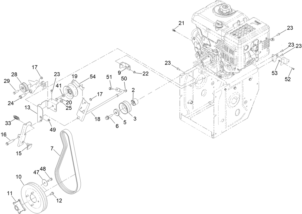 Auger Drive Assembly Diagram and Parts List for 38875 413000000 - 999999999 Toro Snow Blower