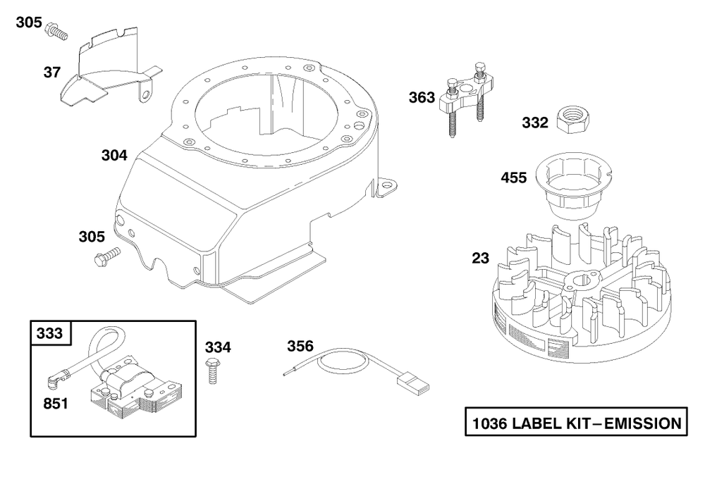 Engine Briggs & Stratton Model 12f802-1767-E1 Diagram and Parts List for 20809 8900001 - 8999999 Toro Lawn Mower