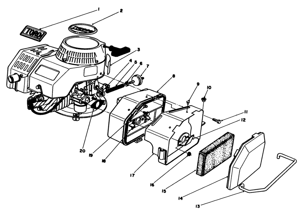 Engine Assembly Diagram and Parts List for 59260 6000001 - 6999999 Toro Engine