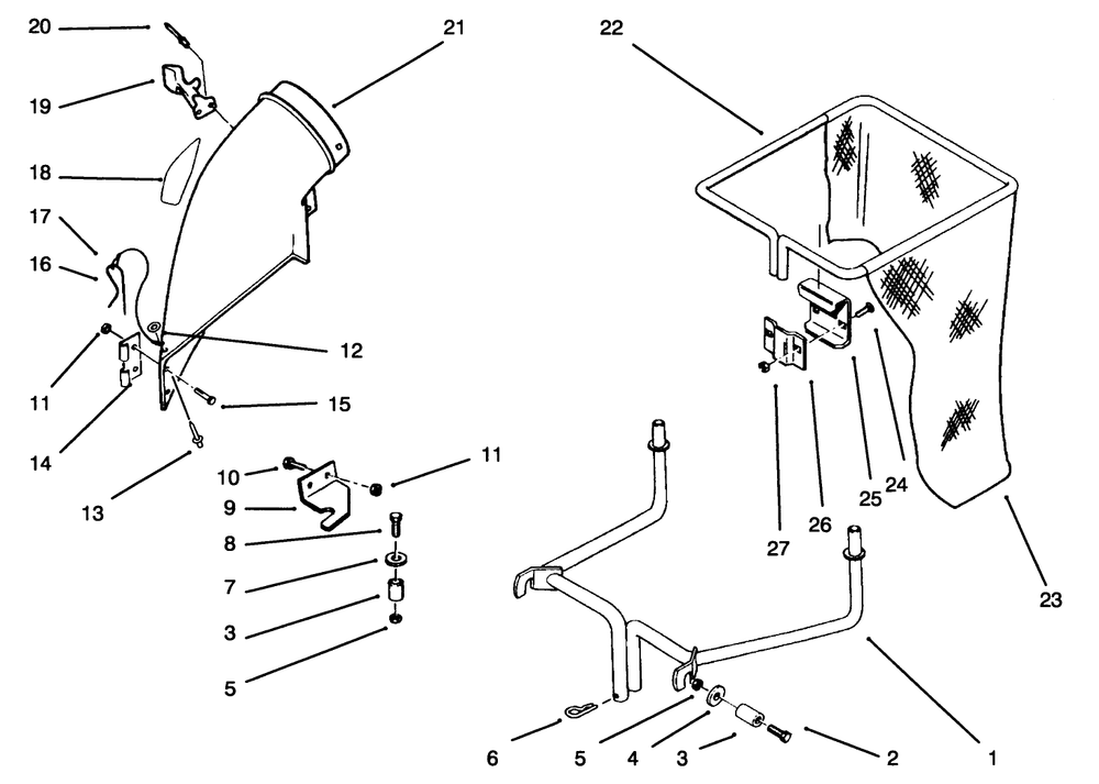 Bag & Frame Assembly Diagram and Parts List for 79200 49000001 - 49999999 Toro Lawn Tractor Accessories