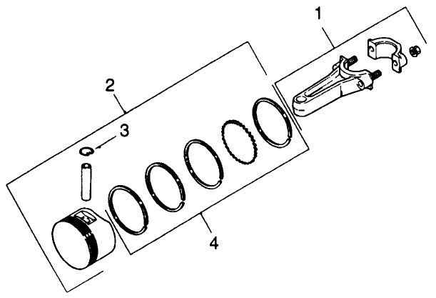 Piston & Rod-Kohler Engine Model No. Mv18s-Type 58543 Diagram and Parts List for 30190 10000001 - 19999999 Toro Lawn Tractor Accessories