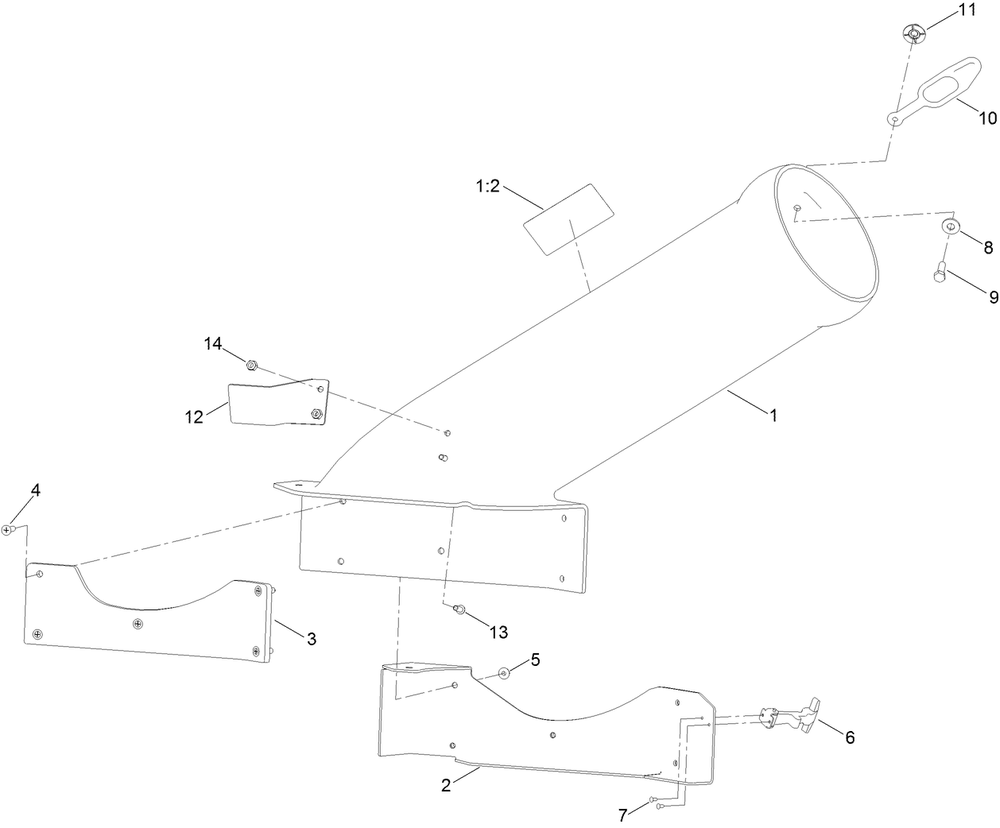 Chute Assembly No. 139-7458 Diagram and Parts List for 79601 400000000 - 999999999 Toro Lawn Tractor