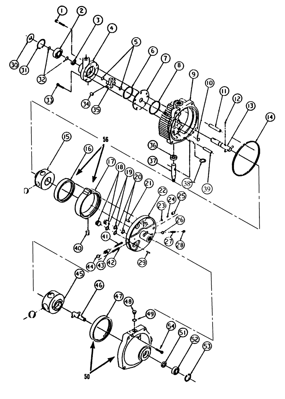 Transmission Assembly Diagram and Parts List for 73401 4900001 - 4999999 Toro Lawn Tractor