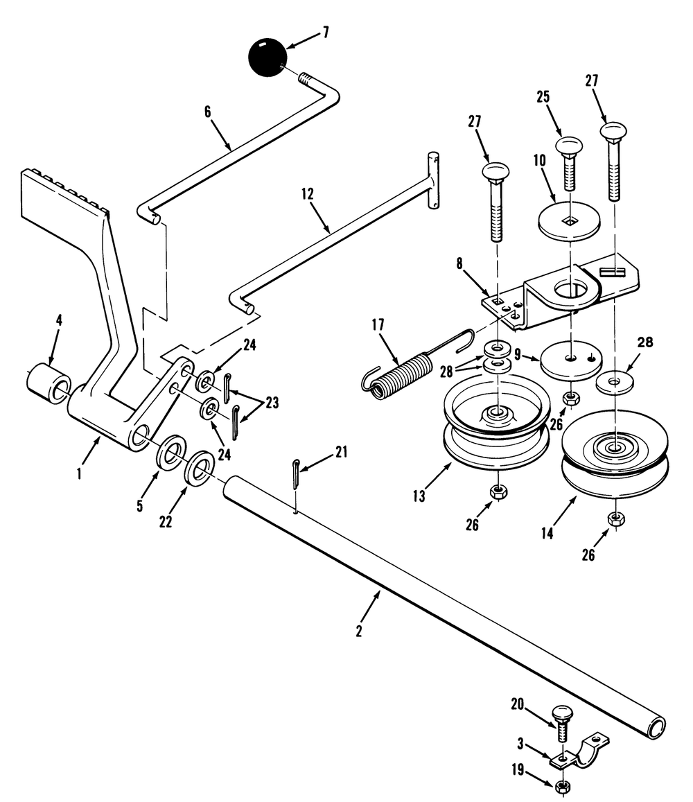 Brake & Idler Assembly (210-H & 212-H) Diagram and Parts List for 32-10B503 2000001 - 2999999 Toro Lawn Tractor