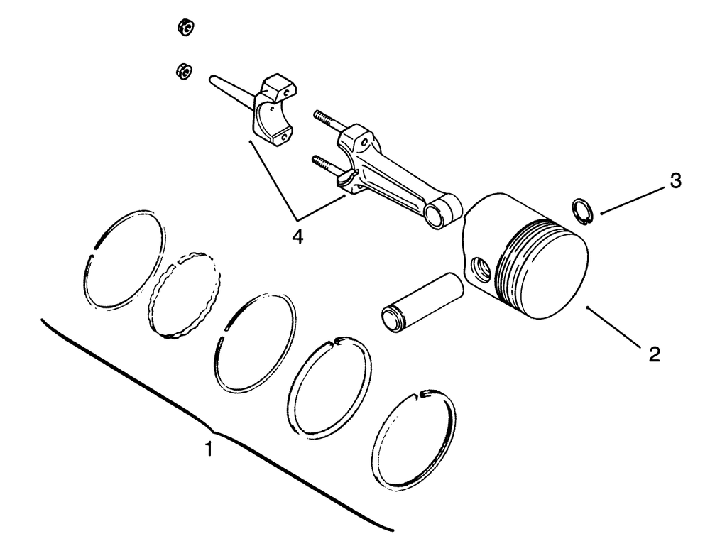 Piston And Rings Diagram and Parts List for 73401 3900001 - 3999999 Toro Lawn Tractor