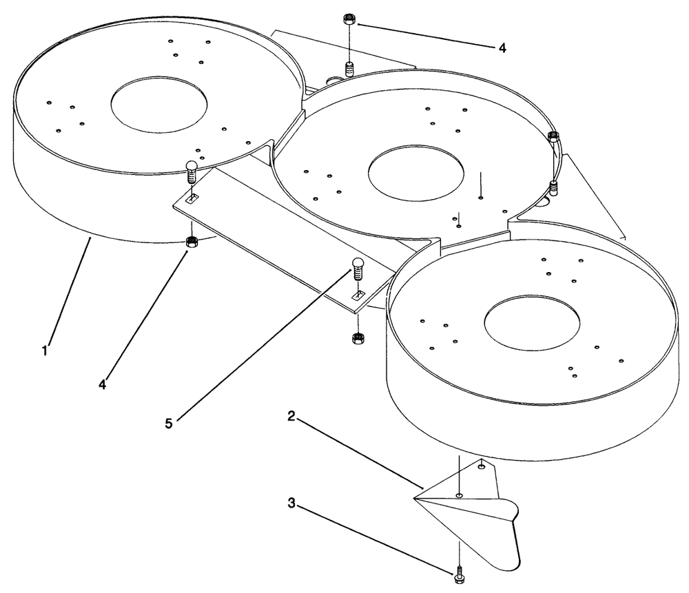 Baffle Assembly Diagram and Parts List for R5-42RC01 1000001 - 1999999 Toro Lawn Mower