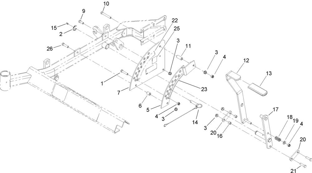 Height-Of-Cut Assembly Diagram and Parts List for 74411TE (250000001-250999999)(2005) Toro Lawn Mower