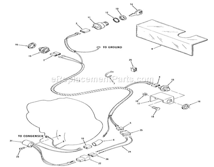 Electrical System (b-60 Only) Diagram and Parts List for 71-07K801 1977 Toro Lawn Tractor